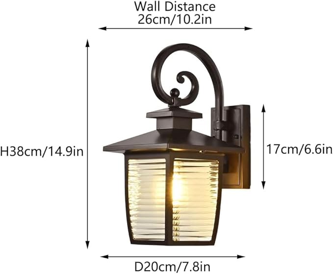 Modern Simple Square Wall Lantern,Outdoor Waterproof AlumiExpression artistique m Sconces Fixture,14.9" Light with | Lumora