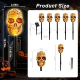 BRIGHTDECK Halloween Solar Pathway Lights Outdoor, LED Decor, Light Up Solar Stake Lights for Holiday, Halloween, Walkway, Sidewalk (Skull, 10-Pack)