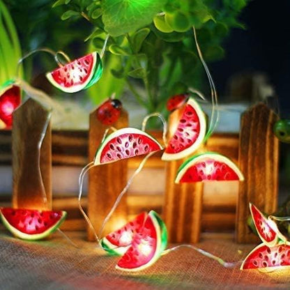 Fruit String Lights Battery Powered Indoor Outdoor Lighting Lamp Strawberry/Grape/Watermelon/Lemon/Banana for Wedding Home Birthday Garden Yard Patio Party Decorations (Watermelon)