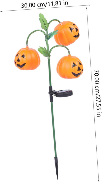 DOITOOL Ground Pumpkin LED Light Outdoor Halloween Lawn Lamp Plastic Garden Solar Lamp for Pathway Courtyard Decoration