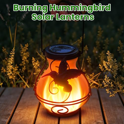 Solar Lanterns Outdoor Waterproof Hummingbird Hanging Solar Lantern