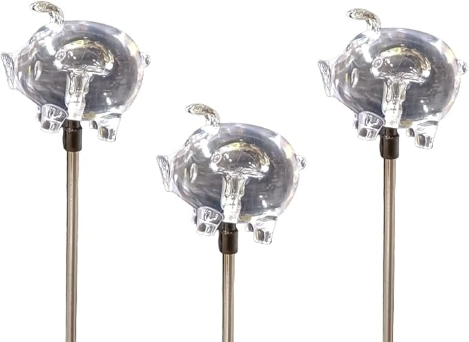 Starry Illuminate 3 PCS Solar Color Changing Style Garden Stake Light Pathway Stake Light (Pig)