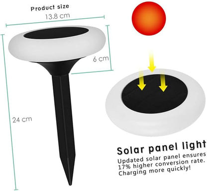 Mikikit 4pcs RGB Solar Lamp Easy Install Ground Plug Light for Outdoor Garden Solar Lights for Patio Decor