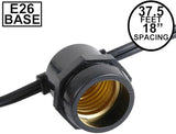 Novelty Lights 37.5 Feet Heavy Duty Light String with 25 in-Line E26 Sockets, Black - Outdoor Security Flood Light | Lumora