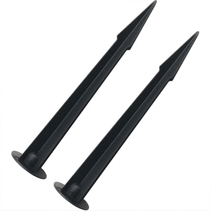 CHENJIN 2PCS LED Spike Light Bracket 265x53MM Metal Ground Stake for Outdoor Landscape Spot Flood Pathway Solar Replacement Light Parts Lawn Lamp Black