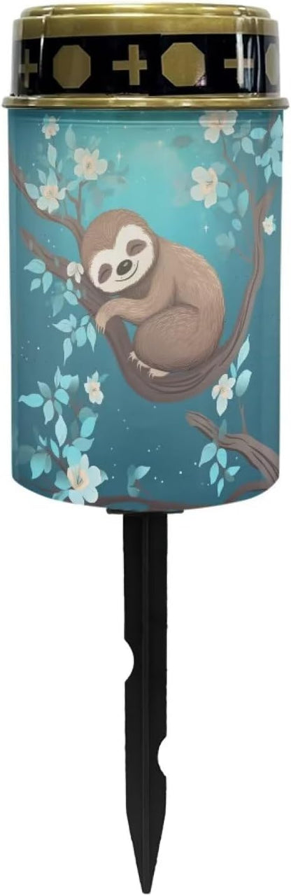 ZOUTAIRONG Solar Light for Cemetery Grave 2 Pack Solar Garden Lights Pathway Lights Solar Powered Solar Pathway Lights Outdoor Cemetery Solar Lights for Grave Solar Lights Sloth
