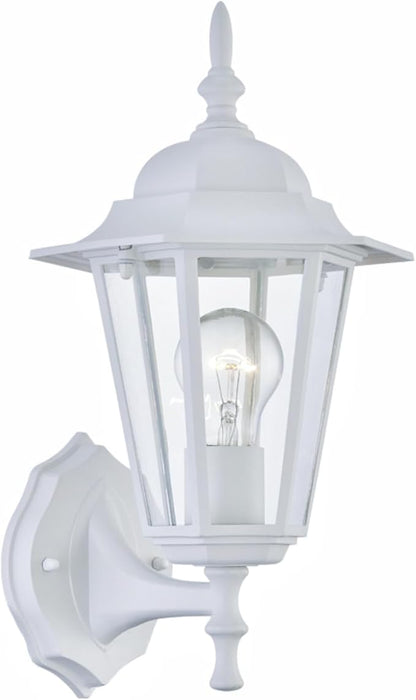 WISBEAM White Outdoor Wall Lantern, Outdoor Wall Sconce for House Porch Lighting Fixture, E26 Base 60W Max, Metal Housing Plus Glass, Wet Location Rated, ETL Qualified, Bulbs not Included