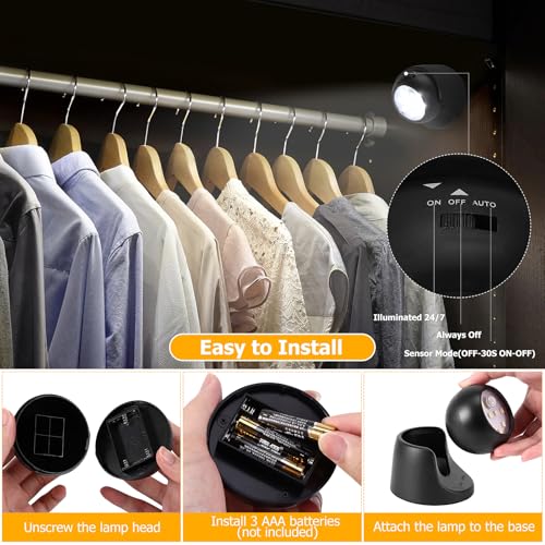 Motion Sensor Outdoor Lights - Outdoor Motion Sensor Light Battery Operated Wireless Spotlight Motion Detector Security Light Auto On Off for Porch Stair Hallway Garage Wall Shed (1 Pack)