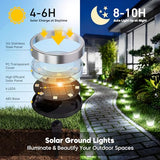 6 Pack Solar Lights Outdoor Waterproof, 8 LED Solar Ground Lights