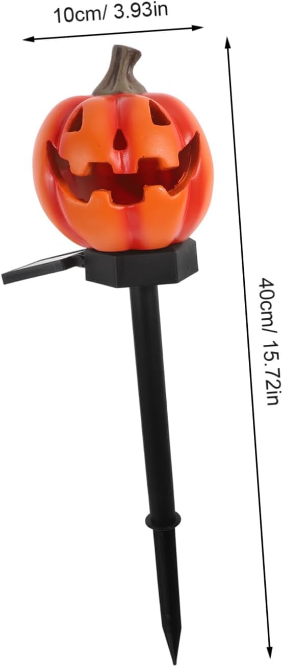 TOYANDONA Solar Powered Pumpkin Pathway Light Outdoor Garden Landscape Stake Lantern for Halloween Decoration Solar Path Lights for Patio Lawn Installation