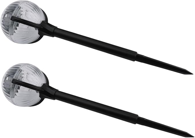 Solar Lawn Lights 2pcs with Color-Changing Led, Plastic Solar Pathway Lights for Outdoor Garden and Courtyard Decor, Solar-Powered Landscape Lighting for Patio and Yard