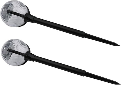 Solar Lawn Lights 2pcs with Color-Changing Led, Plastic Solar Pathway Lights for Outdoor Garden and Courtyard Decor, Solar-Powered Landscape Lighting for Patio and Yard