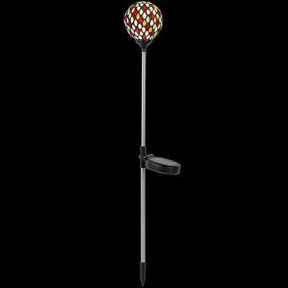 Northlight Mosaic Stained Glass Solar LED Pathway Markers 30" - Multicolor - Set of 2