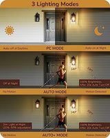 EDISHINE Motion Sensor Dusk to Dawn Outdoor Wall Lights with GFCI Outlet