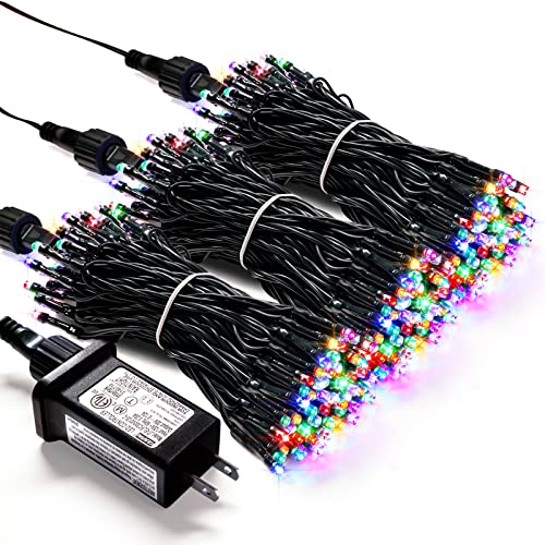 JMEXSUSS 300 LED Multicolor Christmas Tree Lights Plug in