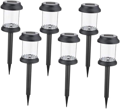6pcs Solar Outdoor Lawn Lights LED Waterproof Decorative Ground Plug Lamp for Garden Pathway Landscape Lighting for Backyard and Patio