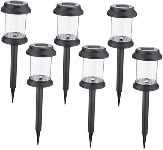6pcs Solar Outdoor Lawn Lights LED Waterproof Decorative Ground Plug Lamp for Garden Pathway Landscape Lighting for Backyard and Patio