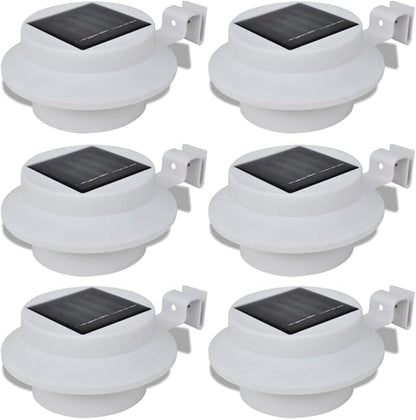 Solar Path Lights Outdoor Set of 6, White Durable Plastic, 16.7-inch, Waterproof, Automatic LED Garden Walkway Lighting for Yard