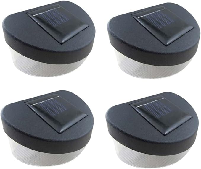 Cabilock 4pcs Solar Outdoor Garden Lights Led Fence Lamps White Light LEDs for Pathway Porch and Garden Wall Decor