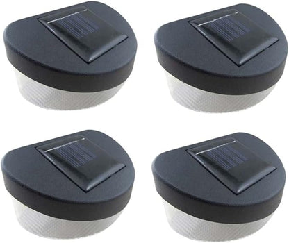 Cabilock 4pcs Solar Outdoor Garden Lights Led Fence Lamps White Light LEDs for Pathway Porch and Garden Wall Decor
