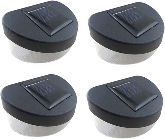 Cabilock 4pcs Solar Outdoor Garden Lights Led Fence Lamps White Light LEDs for Pathway Porch and Garden Wall Decor