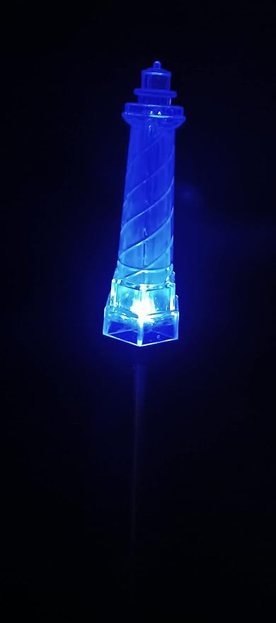 Starry Illuminate 1 PCS Solar Color Changing Lighthouse Style Garden Stake Light