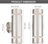 Cerdeco Modern Porch Light Outdoor Wall Lighting Cylinder Wall Sconce Nickel Finished | Lumora