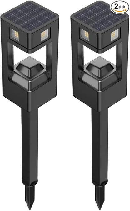 Infinity X1 Solar Path & Motion Security Lights (2-Pack) – 500 Lumens Motion Activated, 50 Lumens Dusk-to-Dawn, IPX4 Weatherproof, 360° Detection, Outdoor LED Stake Lights for Yard, Walkway & Garden