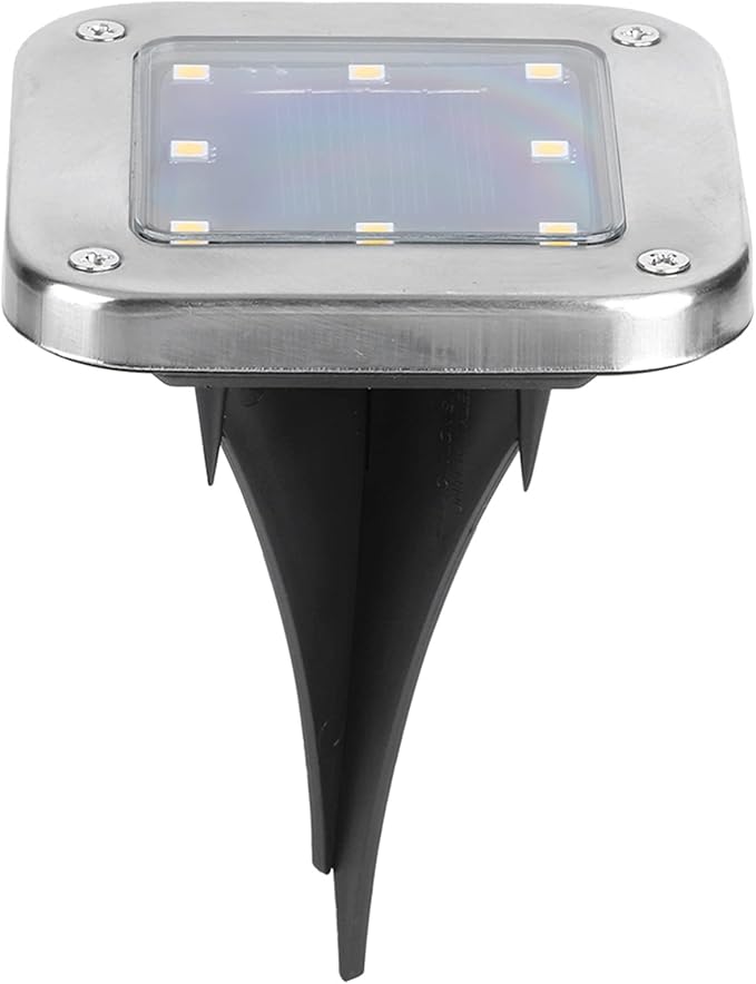 4pcs 8LED Solar Buried, Underground Lamp Outdoor Pathway, Solar Lawn Lights with Stainless Steel, ABS and PP | Lumora