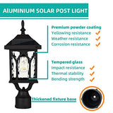 Dusk to Dawn Solar Lamp Post Light,18.5in, Matte Black