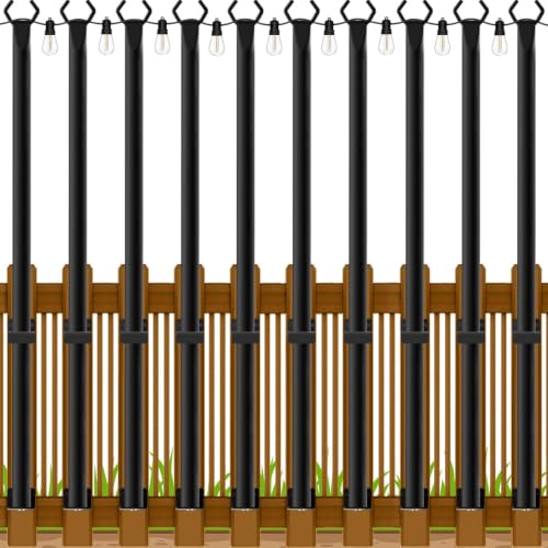Beizelte 10 Pack 5Ft String Light Poles,Outside String Lights,Outdoor Light Poles,Metal Poles Stand for Patio,Backyard,Deck