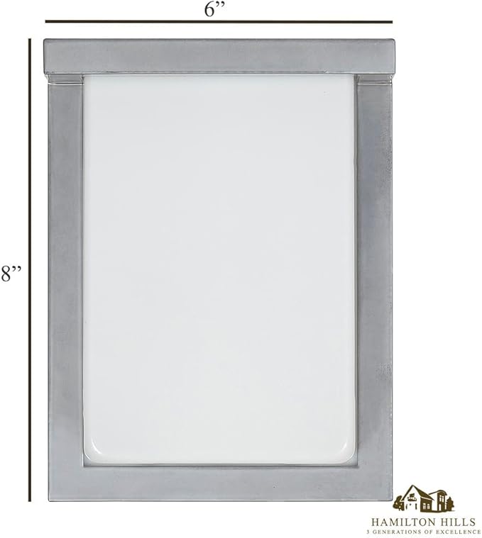 Hamilton Hills 8 Inch Silver Squared Flush Mount Outdoor Light Fixture | Modern Front Door Exterior Light 3000K | Lumora