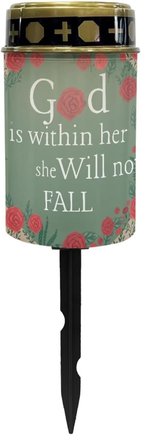 Rose Letter Cemetery Solar Lights for Outside Waterproof Decorative Solar Powered Garden Stake Lights Garden Solar Light Gravesite Decor Decorate Lawn, Patio, Fence, Backyard