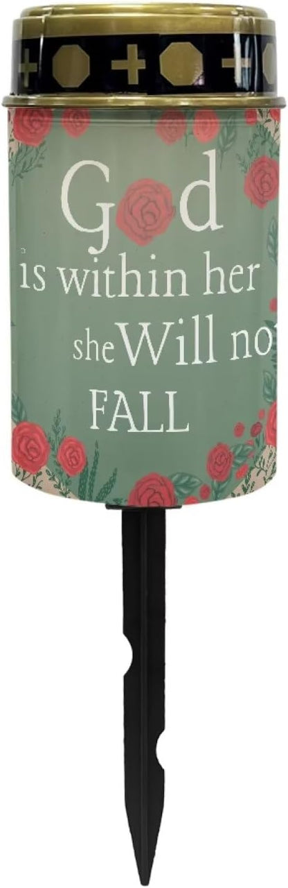 Rose Letter Cemetery Solar Lights for Outside Waterproof Decorative Solar Powered Garden Stake Lights Garden Solar Light Gravesite Decor Decorate Lawn, Patio, Fence, Backyard