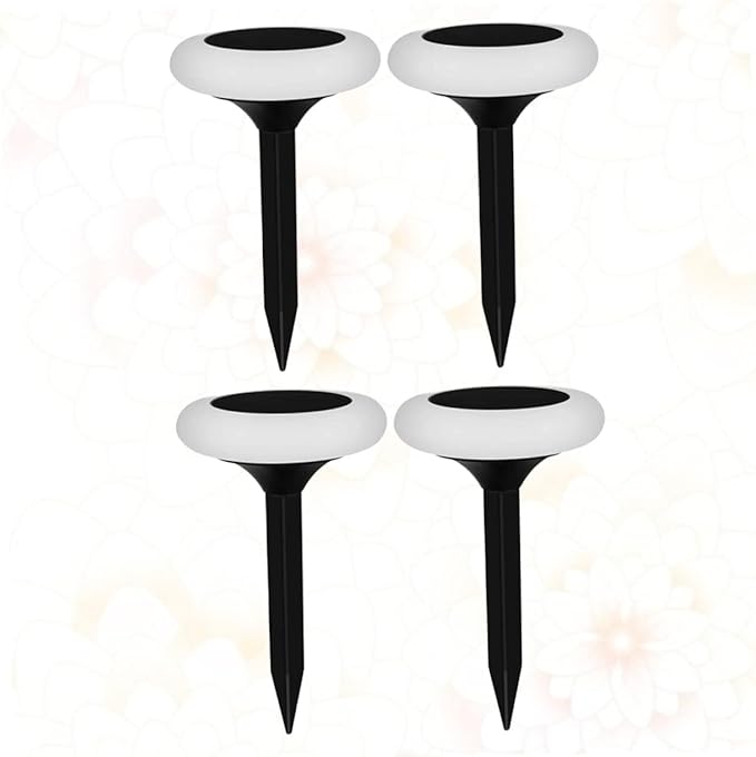 Mikikit 4pcs RGB Solar Lamp Easy Install Ground Plug Light for Outdoor Garden Solar Lights for Patio Decor