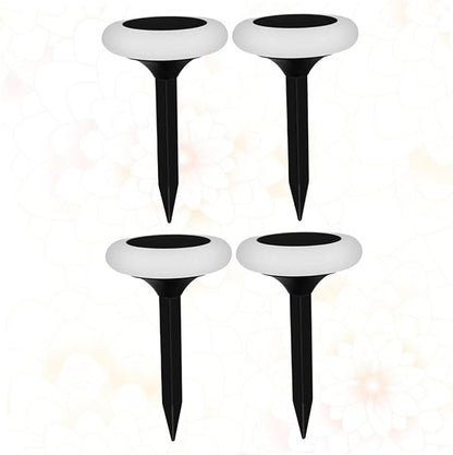 Mikikit 4pcs RGB Solar Lamp Easy Install Ground Plug Light for Outdoor Garden Solar Lights for Patio Decor