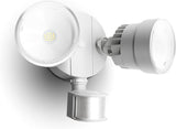LUTEC P6221W-PIR24 2000 Lumen 18 Watt 26 LED Motion Activated Integrated Dual-Head Flood Light Outdoor, IP54 | Lumora