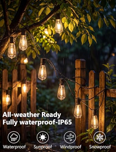 10FT Outdoor String Lights, 10 ST40 Edison LED Patio Lights