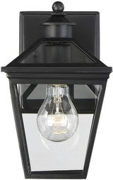 Savoy House 5-140-BK Ellijay Modern Rustic Clear Glass Outdoor Wall Lantern, 1-Light 60 Watt, 10" H x 6" W, Black | Lumora
