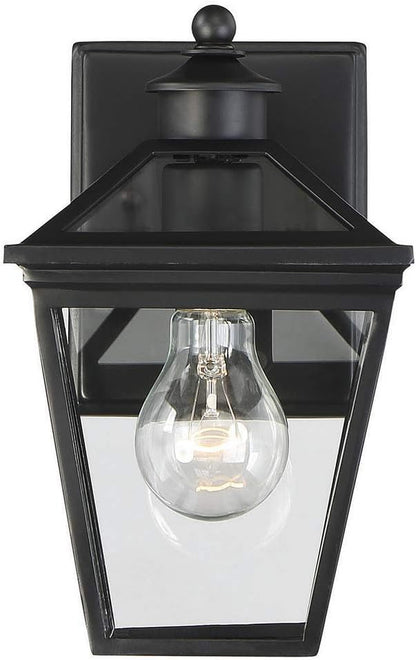 Savoy House 5-140-BK Ellijay Modern Rustic Clear Glass Outdoor Wall Lantern, 1-Light 60 Watt, 10" H x 6" W, Black