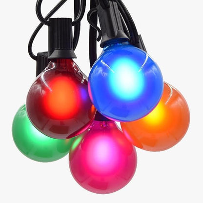 Hometown Evolution, Inc. G50 2" LED Assorted Colored Outdoor Globe String Lights (Black Wire, 25 ft)