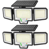 Solar Motion Sensor Lights Outdoor, 3000LM 282 LEDs Security Lights, 2 Pack