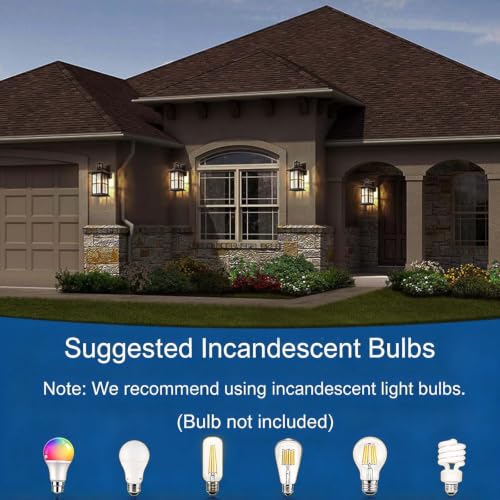FLEDAVID Motion Sensor Porch Light Black Dusk to Dawn Outdoor Wall Lantern