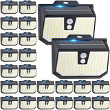 Brightever 20 Packs Solar Motion Sensor Lights Outdoor Waterproof, Solar Powered Fence Lights with 3 Lighting Modes, Solar Security Wall Lights for Outside, Garage, Garden, Step, Driveway, Patio
