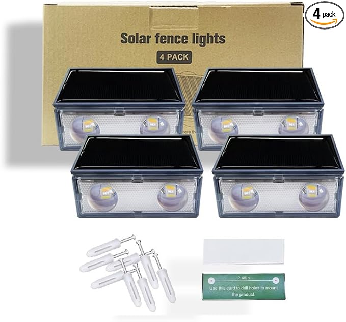 (4 Pack) Solar Wall Lights Outdoor,Warm White Colorful,Cordless,Waterproof IP65,0.6W PV Panel,Up Down Lamp Bright | Lumora