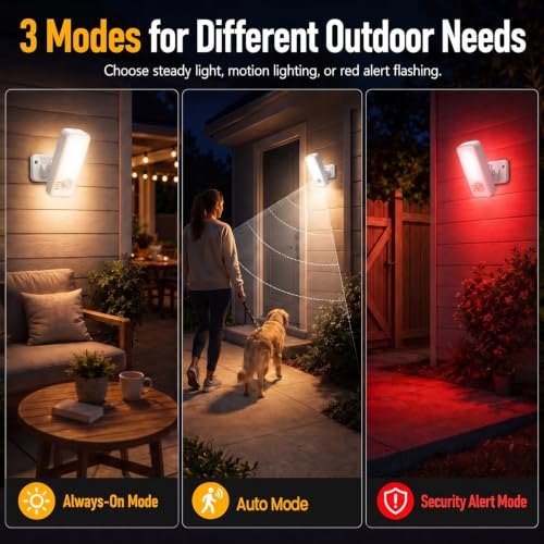 TANBABY Rechargeable Outdoor Wall Light, Motion Sensor Porch Light, 1PACK