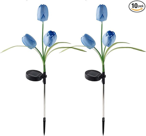 2pcs Flowers Waterproof Solar Powered Stake Lights LED Decorative Landscape for Garden Solar Tulip LED Garden Stake | Lumora