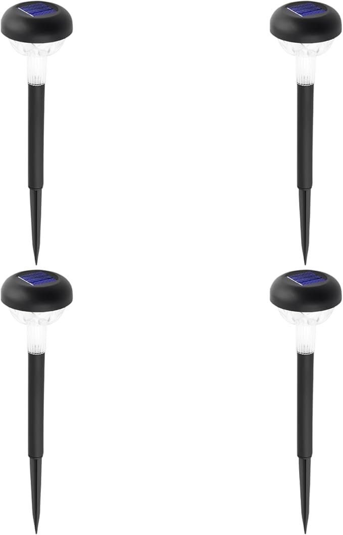 4 Pack Solar Pathway Lights, Star Pattern, Outdoor Waterproof Landscape Lights, White Light, Auto On/Off