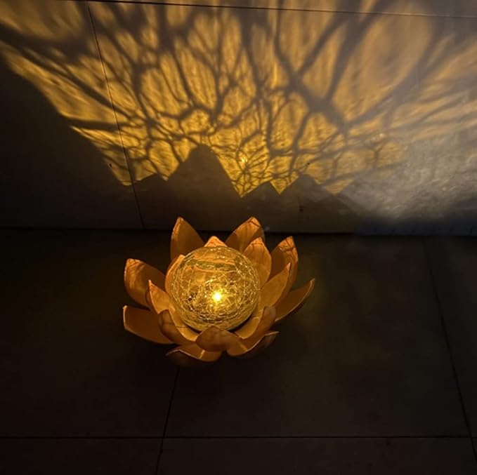 anso Outdoor Solar Light Lotus Flower Lamp Garden Decoration Waterproof Solar Path Light (Blue)