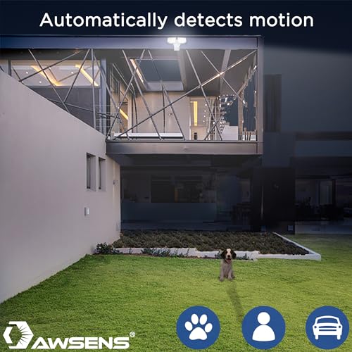 40W LED Security Lights Motion Sensor Light Outdoor, 180 Degree, 4000 LM, 5000 K, ETL Water Resistant, Clear 2 Head Motion Detector Flood Light for Garage, Yard (White)